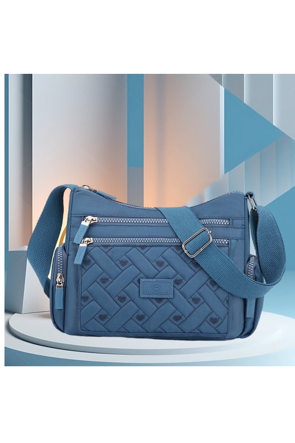 Crossbody Bags for Women, Large bag with Multiple Pockets, Female Shoulder Bag Lightweight Oxford Cloth Travel Purses, Blue