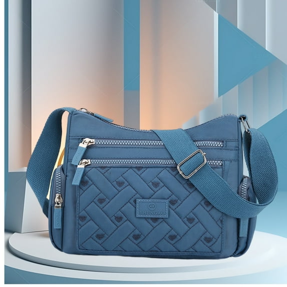 Crossbody Bags for Women, Large bag with Multiple Pockets, Female Shoulder Bag Lightweight Oxford Cloth Travel Purses, Blue
