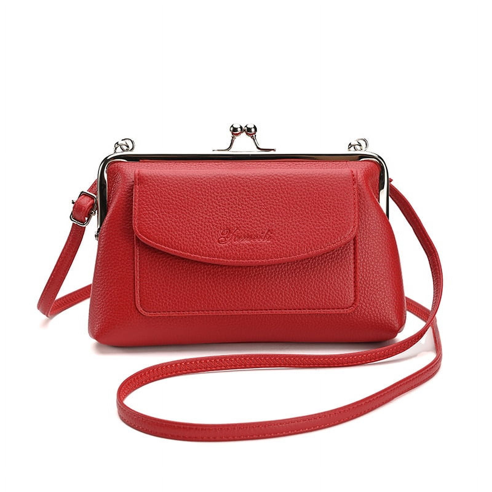 KAMUGO Genuine Leather Handbags Purses for Women , Orange Shoulder Bag ,  Handle Satchel Ladies Crossbody Bags 30# - Walmart.com | Leder,  Handtaschen, Taschen