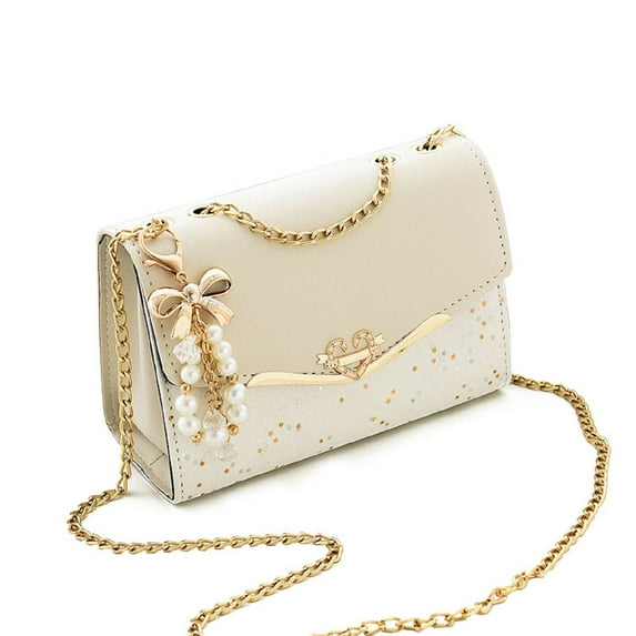 Crossbody Bags for Women Leather Cross Body Purses Cute Fashion Design Handbags Shoulder Bag Small Size, Off-White