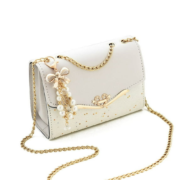 Crossbody Bags for Women Leather Cross Body Purses Cute Fashion Design Handbags Shoulder Bag Small Size, White