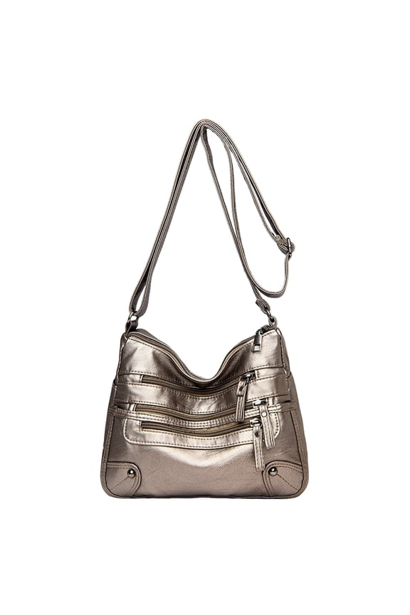 Crossbody Bags for Women Medium Pocketbooks Lightweight Ladies Satchel Bag Lightweight Multi Pocket Shoulder Handbag Gold