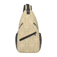 thumbnail image 1 of Crossbody Bags for Women Men - Damask Beige Tan Brown Casual Sling Bag Backpack Trendy Chest Bag for Travel Sports Gym Running Hiking, 1 of 7