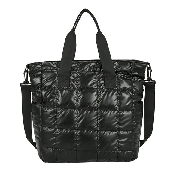 Crossbody Bags for Women Men Large Size Quilted Grid Hobo Tote Handbag Nylon Shoulder Messenger Purse