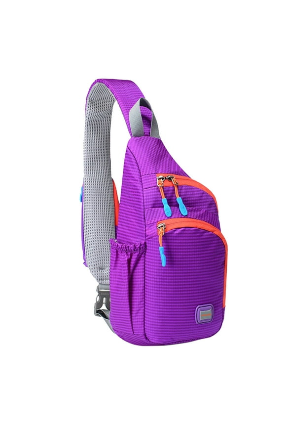 Small Sling Backpack for Women Crossbody Purse with Side Pocket Chest Bag Students Fanny Pack for Outdoors Hiking Traveling Purple