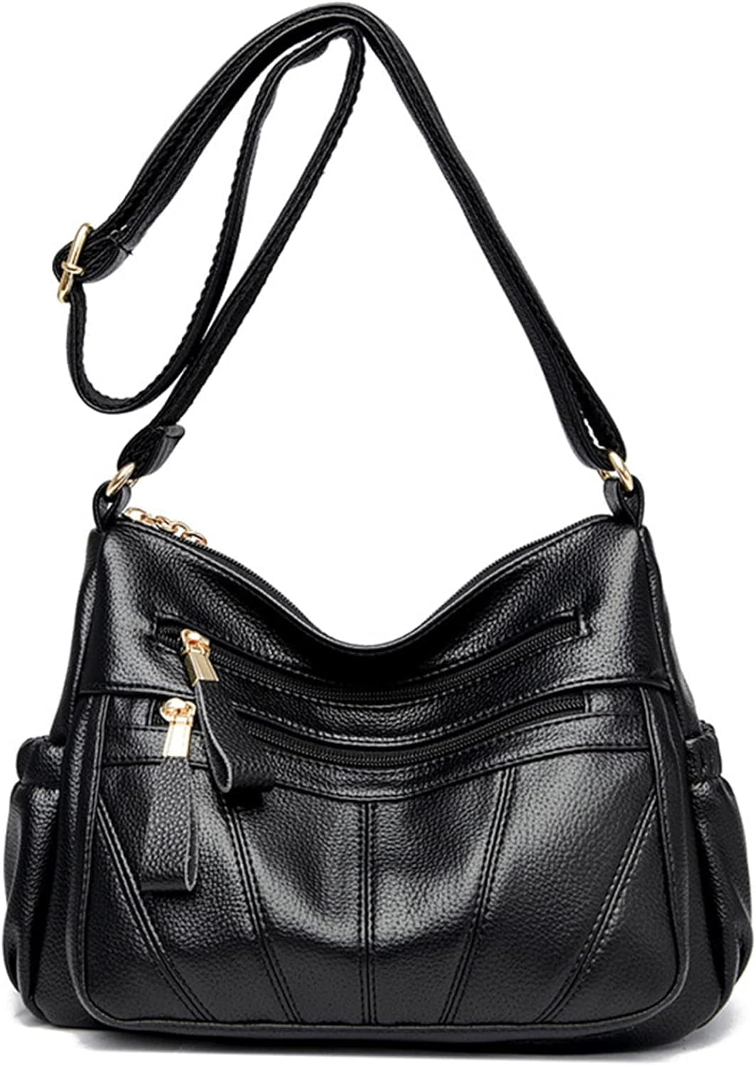 Crossbody Bags for Women Multi Pocket Shoulder Bag Soft PU Leather Purses and Handbags Pocketbooks