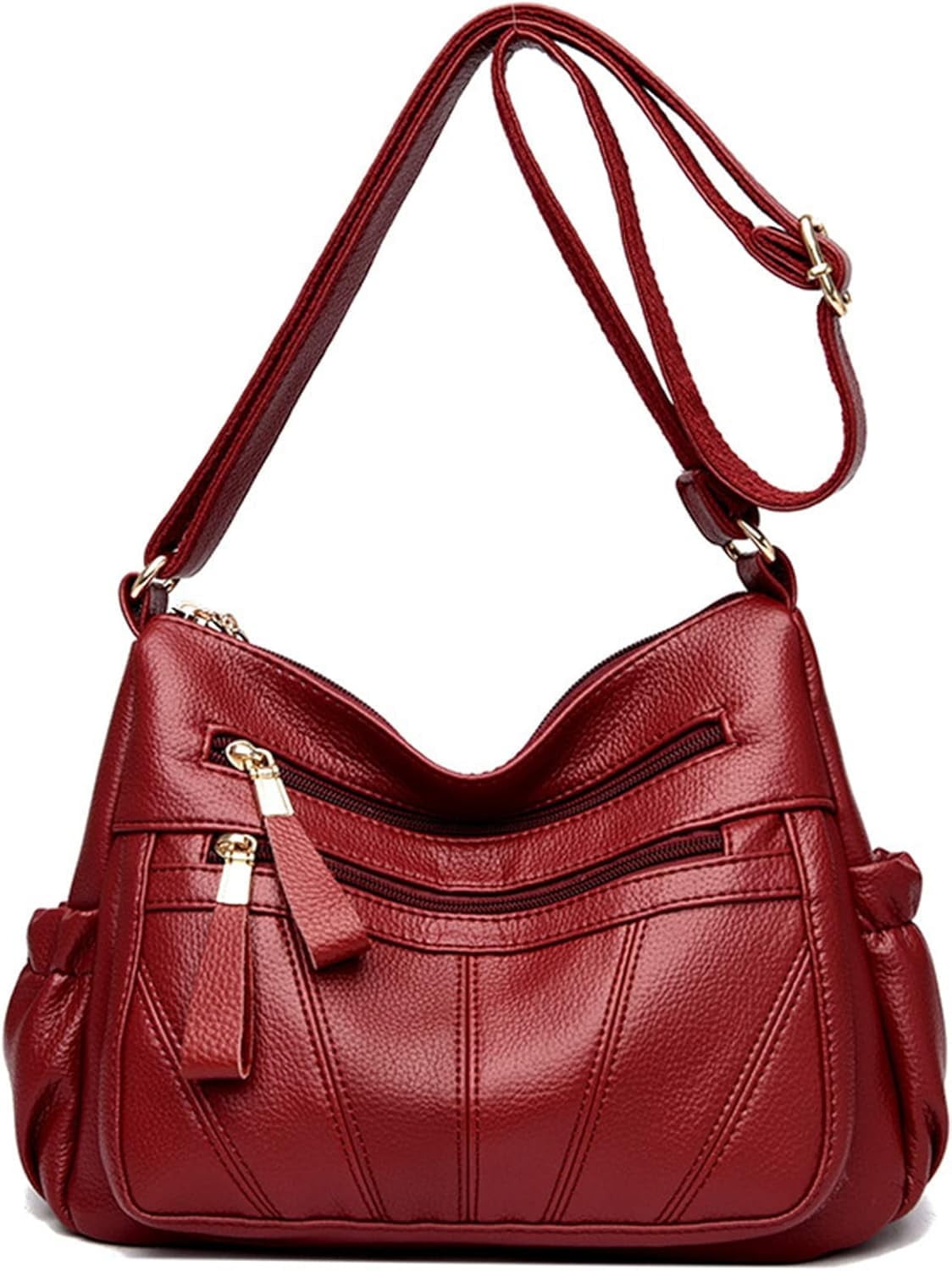 Crossbody Bags for Women Multi Pocket Shoulder Bag Soft PU Leather Purses and Handbags Pocketbooks