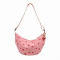 thumbnail image 1 of Crossbody Bags for Women, Nylon Crescent Bag With Adjustable Strap For Travel Shopping Work (Pink), 1 of 3