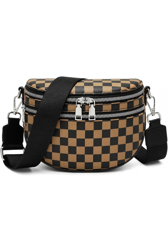 Crossbody Bags for Women PU Leather Fanny Packs for Women Trendy Bum Bag with Adjustable Strap