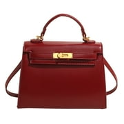 DRIMZATE Crossbody Bags for Women ,PU Leather Trendy Shoulder Bag with Adjustable Strap ,Women's Handbags and Purses for Work and Shopping(Red,Large)