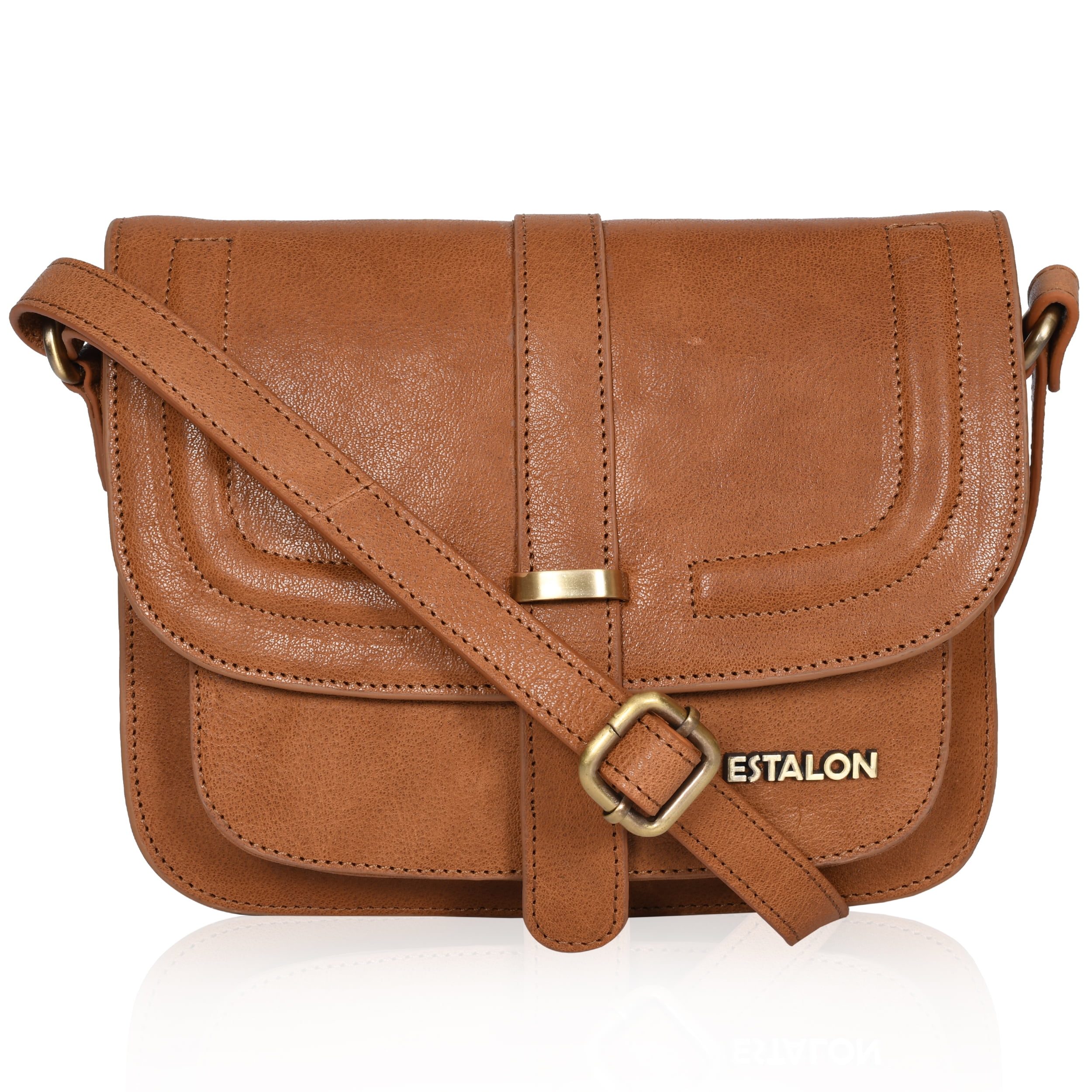 Crossbody Bags for Women - Real Leather Multi Pocket Travel Purse and Sling  Bag (Cognac)