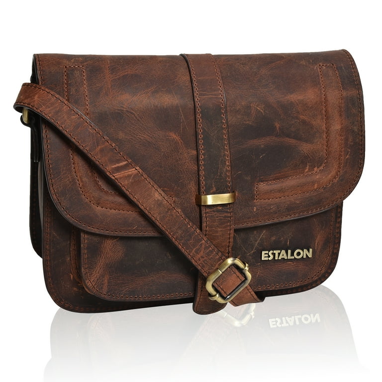 Men's Genuine Leather or Canvas Crossbody Sling Bag