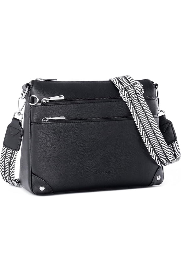 Crossbody Bags for Women Rfid Travel Crossbody Purses Leather Handbags Medium bag with Adjustable Strap