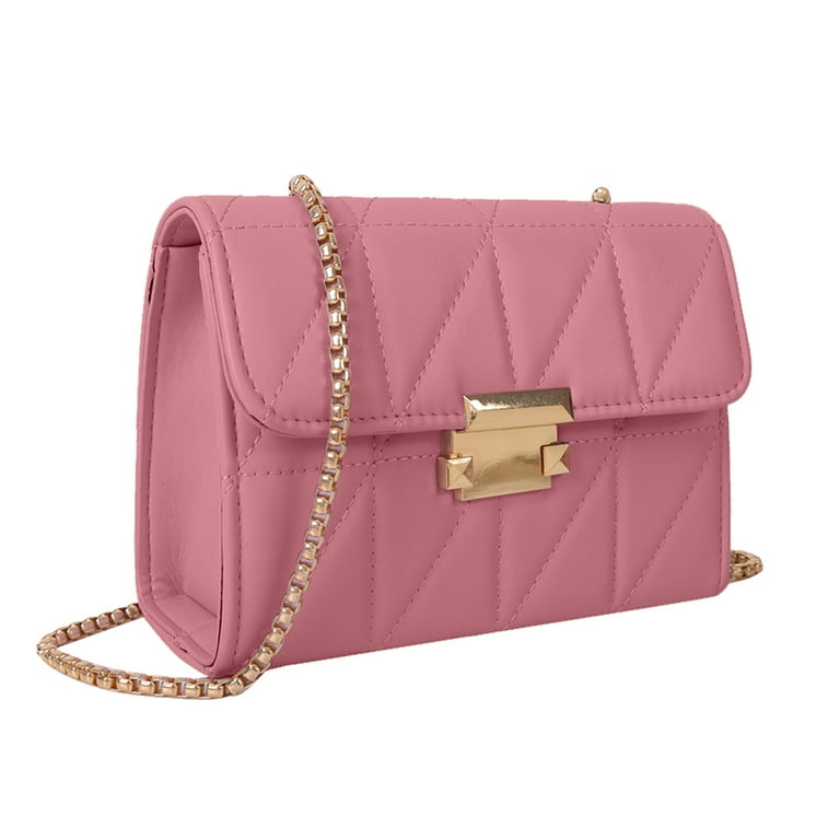 Pink outlet Quilted Gold Chain Crossbody Purse 3 pack