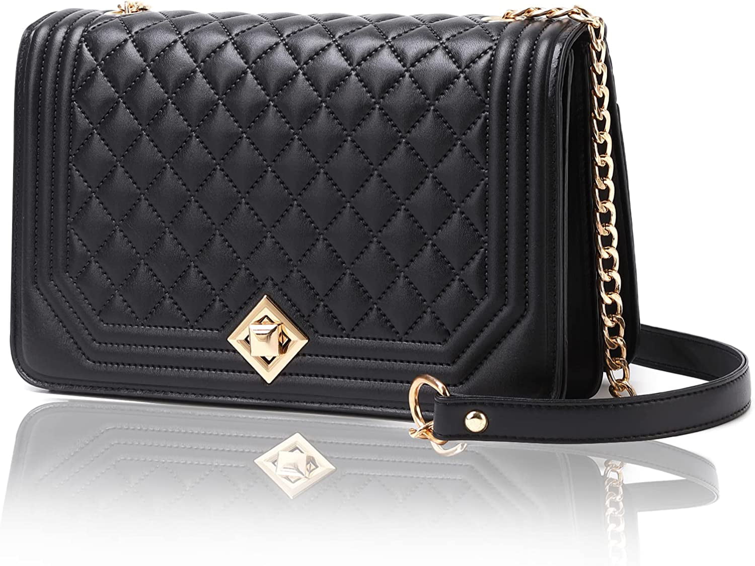 Black womens evening bags with chain