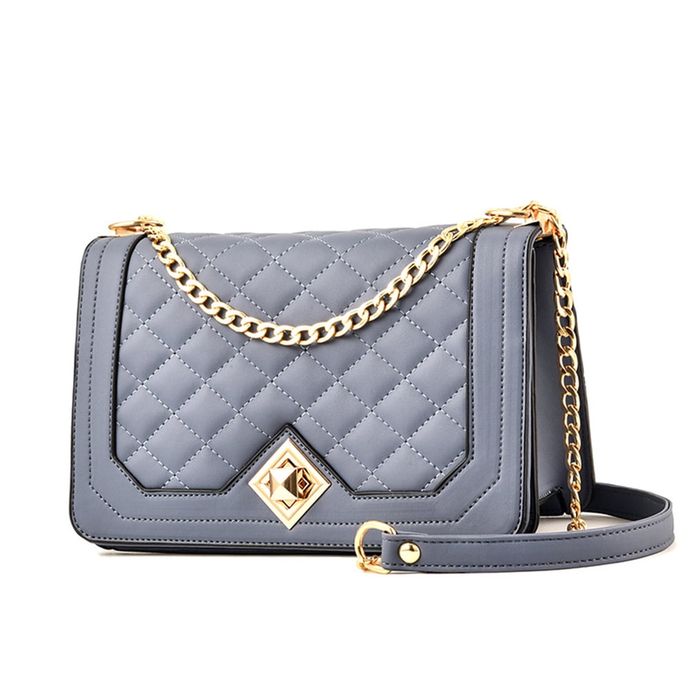 Crossbody Bags for Women Small Ladies Shoulder Bag Purse PU Leather  Handbags with Chain Strap Phone Bag-Blue