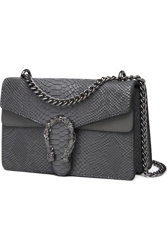 Crossbody Bags for Women - Snake Printed Clutch Purses Leather Chain Shoulder Bags Evening Handbags
