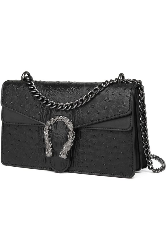 Crossbody Bags for Women - Snake Printed Clutch Purses Leather Chain Shoulder Bags Evening Handbags