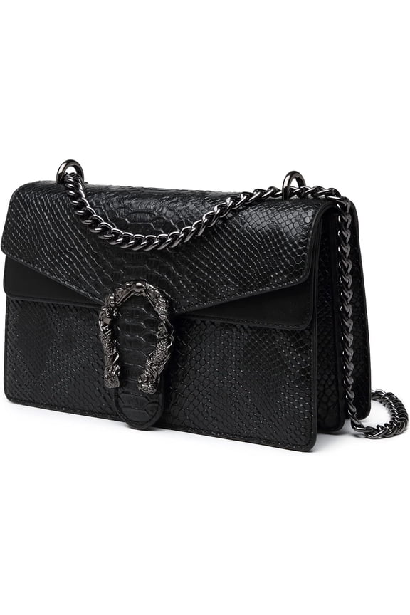 Crossbody Bags for Women - Snake Printed Clutch Purses Leather Chain Shoulder Bags Evening Handbags