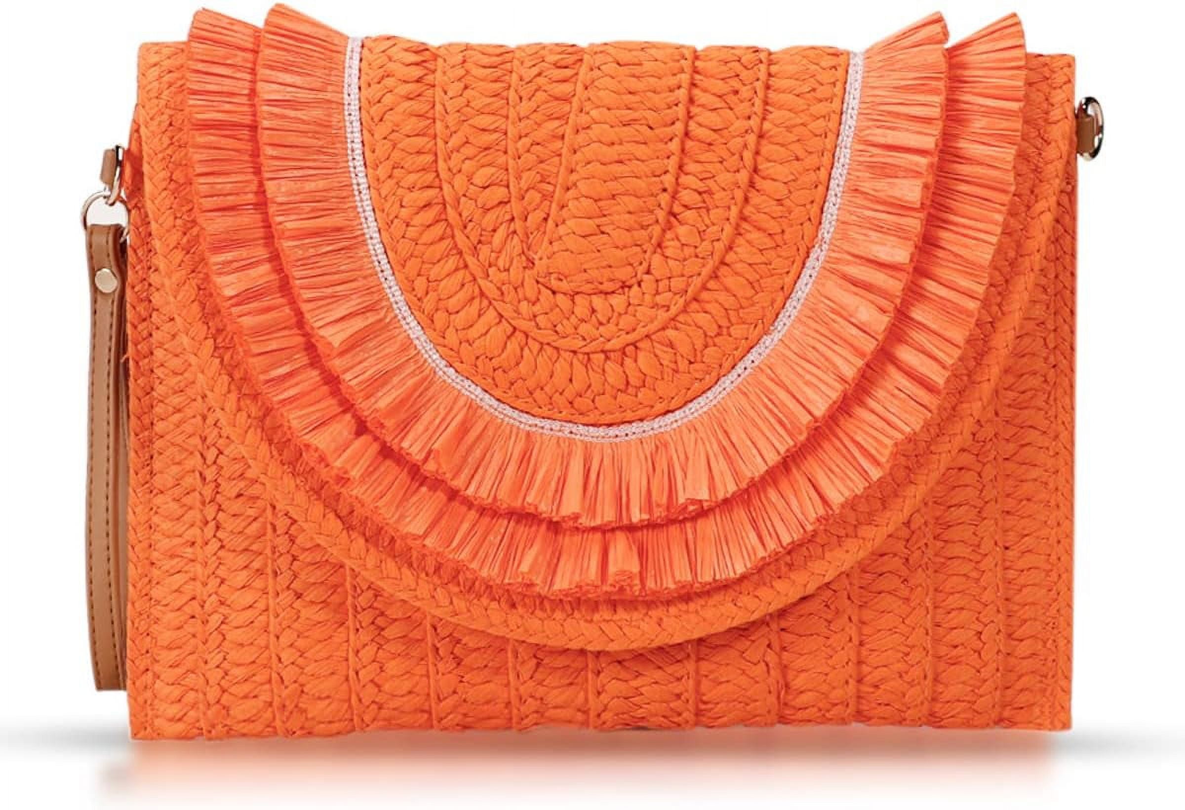 Crossbody Bags for Women, Straw Clutch Purses, Bohemian Handmade Woven Envelope Package, Tassel Handbags for Women