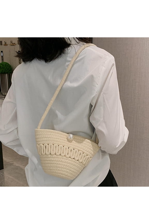 Crossbody Bags for Women, Summer Straw Travel Wallet, Beige