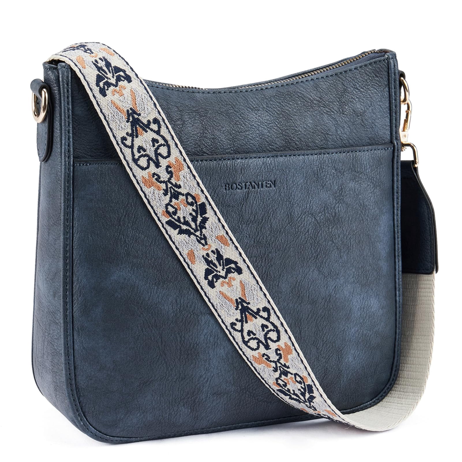 Crossbody Bags for Women Trendy Vegan Leather Hobo Purses Shoulder Handbags Wide Shoulder Strap