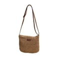 thumbnail image 1 of Crossbody Bags for Women Woven Straw Bag with Adjustable Strap 11.41 in x 9.05 in x 2.36 in Brown Beige Travel Beach Handbag, 1 of 6