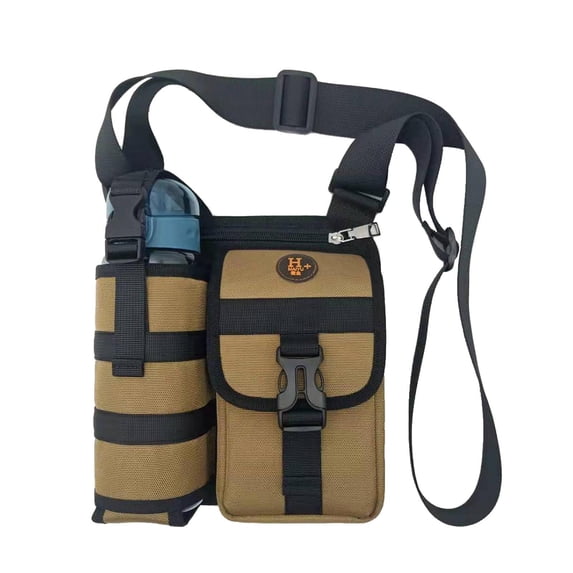 Crossbody Bags for Women and Men, Outdoor Shoulder Bag with Water Bottle Holder for Travel, Sports, and Gym, 10.2 x 9.8 in