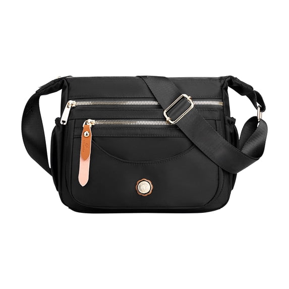 Crossbody Bags for Women and Men - Water-Repellent Nylon Multi-Layer Shoulder Bag with Laptop Sleeve, 26 x 21 x 11 cm