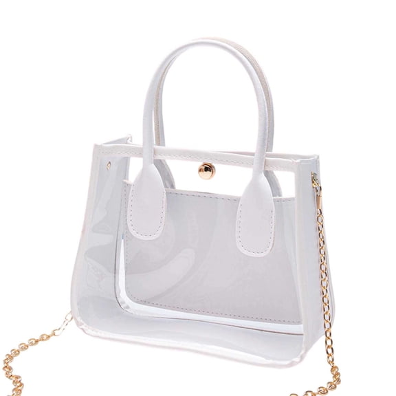Crossbody Bags for Women's Handbags Tote Bag Purse Transparent Shoulder Fashion Chain Strap Purse with Handle Cute Clear Tote