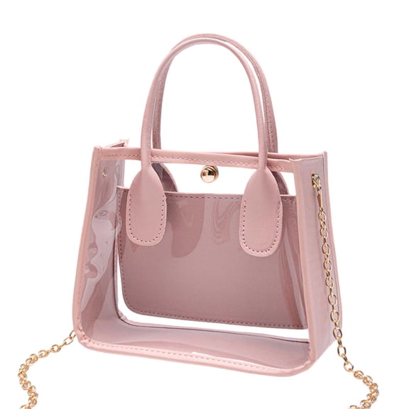 Crossbody Bags for Women's Handbags Tote Bag Purse Transparent Shoulder Fashion Chain Strap Purse with Handle Cute Clear Tote