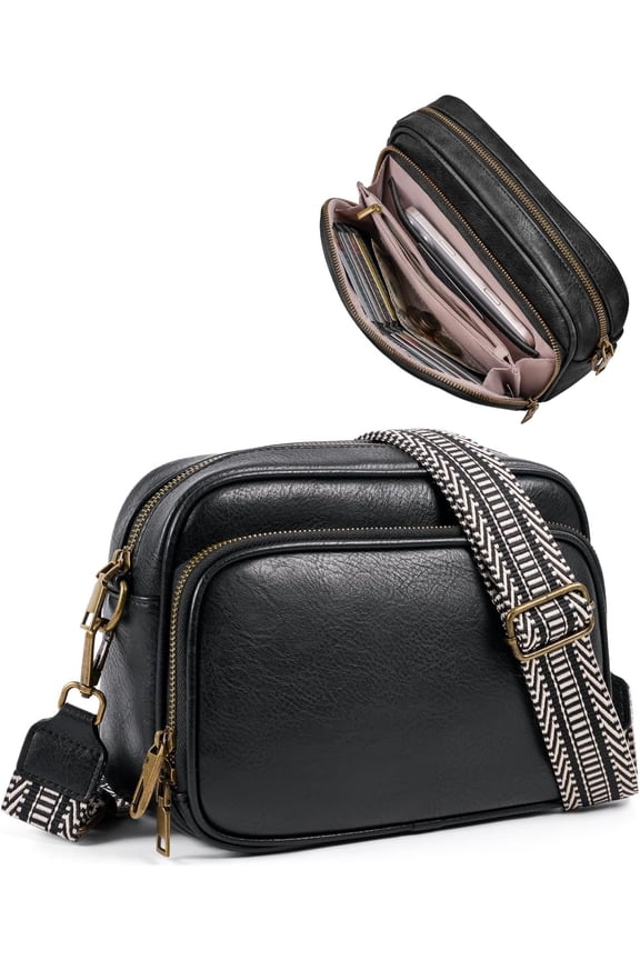 Crossbody Bags with Built-in Wallet, Anti- Travel Purse with Card Slots, Trendy Vegan Bag for Women Men