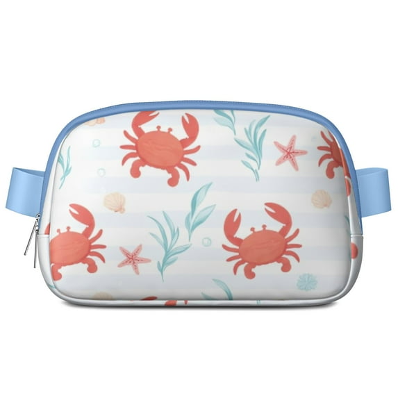 Crossbody Belt Bag Marine Adorable Crab Belt Bag Sporty Waist Pack for Women Casual Waist Packs with Adjustable Strap Waterproof Belt Bag for Daily Leisure Music Festival/Event
