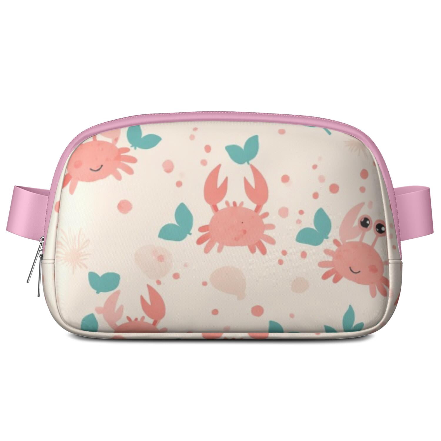 Crossbody Belt Bag Marine Adorable Crab Belt Bag Sporty Waist Pack for Women Casual Waist Packs with Adjustable Strap Waterproof Belt Bag for Daily Leisure Music Festival/Event