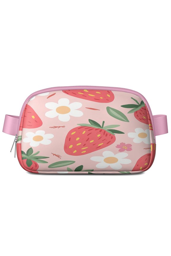 Crossbody Belt Bag Strawberry Waist Bag Running Belt Bag for Jogging for Women Casual Waist Packs with Adjustable Strap Waterproof Belt Bag for Daily Leisure Music Festival/Event