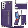 thumbnail image 1 of Crossbody Case for Samsung Galaxy S21 Plus 5G Case with Card Holder,Galaxy S21 Plus Wallet Case for Women Girl PU Leather Lanyard Strap Magnetic Clasp Kickstand ID Credit Card 6.7",Purple, 1 of 17