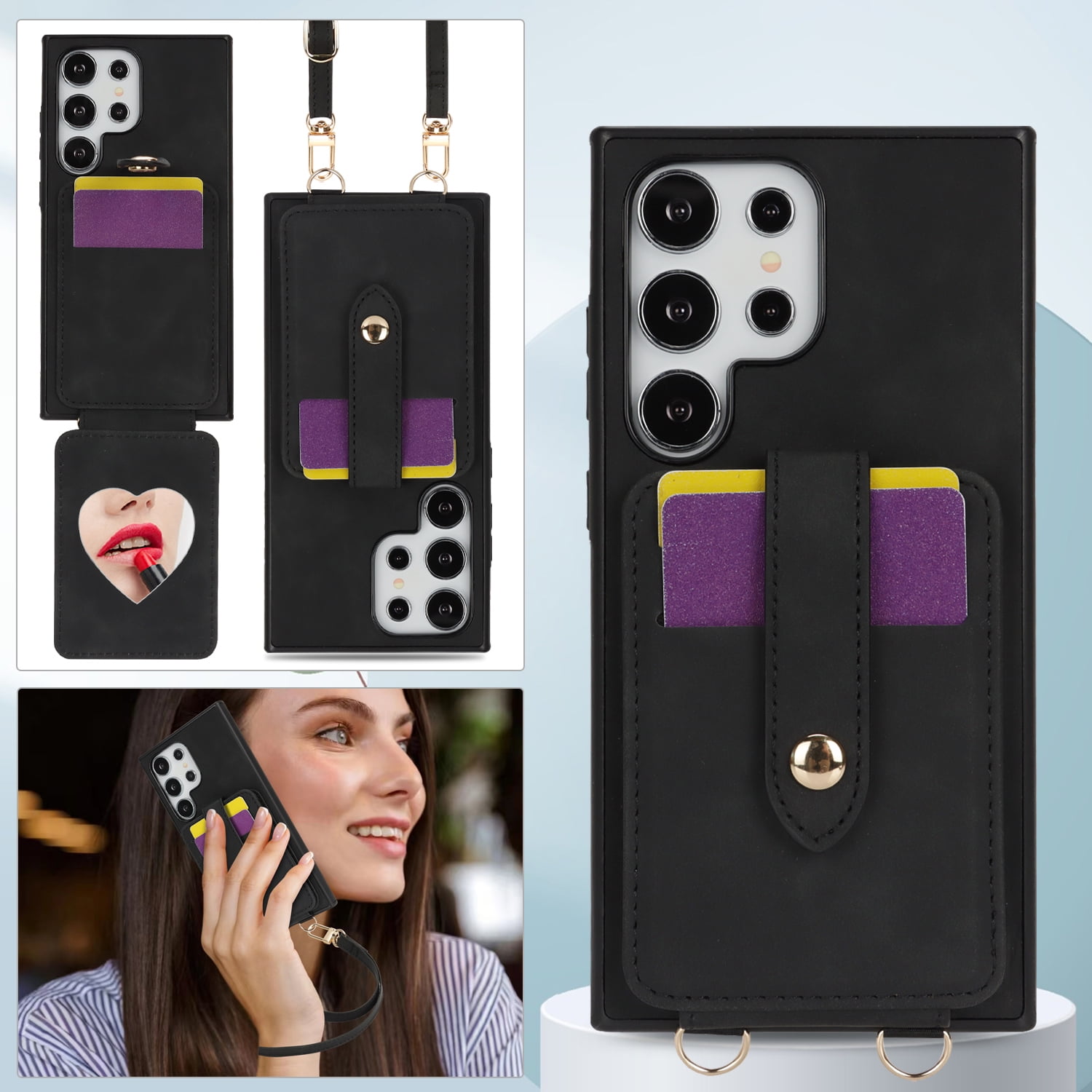 Crossbody Case Wallet Phone Case for Samsung Galaxy S25 Ultra with