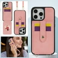 thumbnail image 1 of Crossbody Case Wallet Phone Case for iPhone 12 Pro / 12 6.1" with Strap,With Mirror, RFID Blocking Card Holder, Kickstand, PU Leather Shockproof Anti-fall Rugged Phone Cover for Women Girls,Pink, 1 of 12