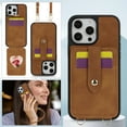 thumbnail image 1 of Crossbody Case Wallet Phone Case for iPhone 13 with Strap,With Mirror, RFID Blocking Card Holder, Kickstand, PU Leather Shockproof Anti-fall Rugged Phone Cover for Women Girls,Brown, 1 of 12