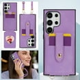 thumbnail image 1 of Crossbody Case Wallet Phone Case for Samsung Galaxy S23 Ultra with Strap,With Mirror, RFID Blocking Card Holder, Kickstand, PU Leather Shockproof Anti-fall Rugged Phone Cover for Women Girls,Purple, 1 of 12