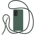 thumbnail image 1 of Crossbody Case for Samsung Galaxy A52 5G with Lanyard Strap Adjustable Rope Liquid Silicone Soft Cover,Green, 1 of 10