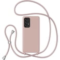 thumbnail image 1 of Crossbody Case for Samsung Galaxy A52 5G with Lanyard Strap Adjustable Rope Liquid Silicone Soft Cover,Pink, 1 of 10