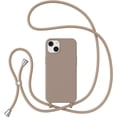 thumbnail image 1 of Crossbody Case for iPhone 13/14 with Lanyard Strap Protective Case Adjustable Neck Rope Liquid Silicone Soft Cover for iPhone 13/14 6.1 Inch,Brown, 1 of 11