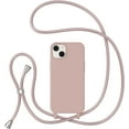 thumbnail image 1 of Crossbody Case for iPhone 13/14 with Lanyard Strap Protective Case Adjustable Neck Rope Liquid Silicone Soft Cover for iPhone 13/14 6.1 Inch,Pink, 1 of 6