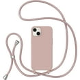 thumbnail image 1 of Crossbody Case for iPhone 13/iPhone 14 with Lanyard Strap Adjustable Rope Liquid Silicone Soft Cover for iPhone 13/iPhone 14 6.1 inch-Pink, 1 of 11