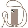 thumbnail image 1 of Crossbody Case for iPhone 14 Plus with Lanyard Strap Adjustable Rope Liquid Silicone Soft Cover for iPhone 14 Plus 6.7 inch-Brown, 1 of 5