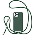 thumbnail image 1 of Crossbody Case for iPhone 14 Pro with Lanyard Strap Adjustable Rope Liquid Silicone Soft Cover for iPhone 14 Pro 6.1 inch-Dark Green, 1 of 10