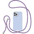 thumbnail image 1 of Crossbody Case for iPhone 14 Pro with Lanyard Strap Adjustable Rope Liquid Silicone Soft Cover for iPhone 14 Pro 6.1 inch-Violet, 1 of 10