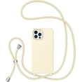 thumbnail image 1 of Crossbody Case for iPhone 15 Pro Max with Lanyard Strap Adjustable Rope, Liquid Silicone Soft Cover for iPhone 15 Pro Max 6.7 inch-Beige, 1 of 12