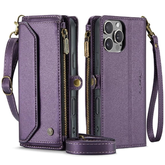 Crossbody Case for iphone 16 Pro Max Rfid Blocking Case Wallet Wallet Case for Women Zipper Bills Slot Card Holder